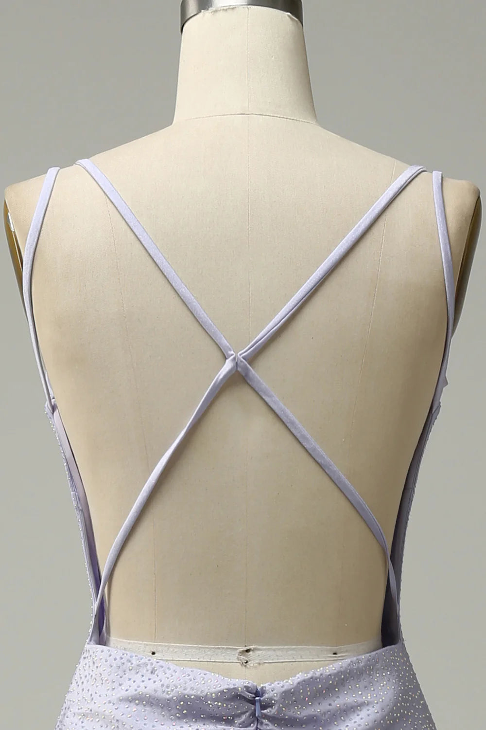 Mermaid Spaghetti Straps Lilac Long Prom Dress with Backless