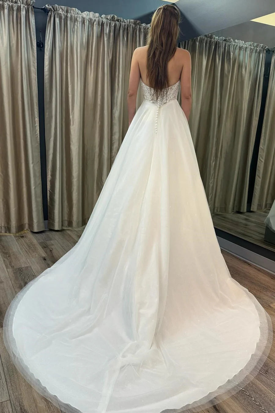 Strapless High-Low Wedding Dress