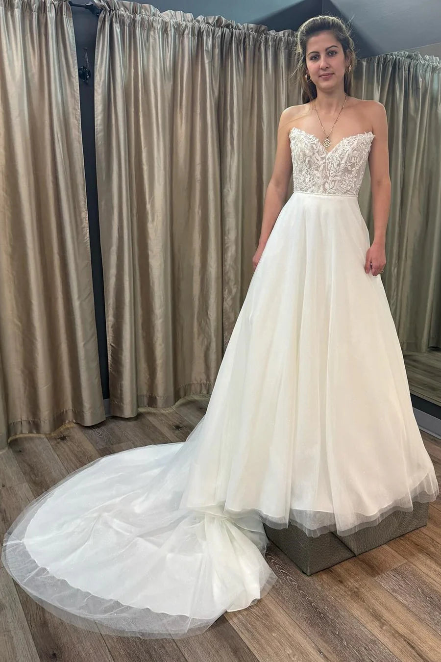 Strapless High-Low Wedding Dress