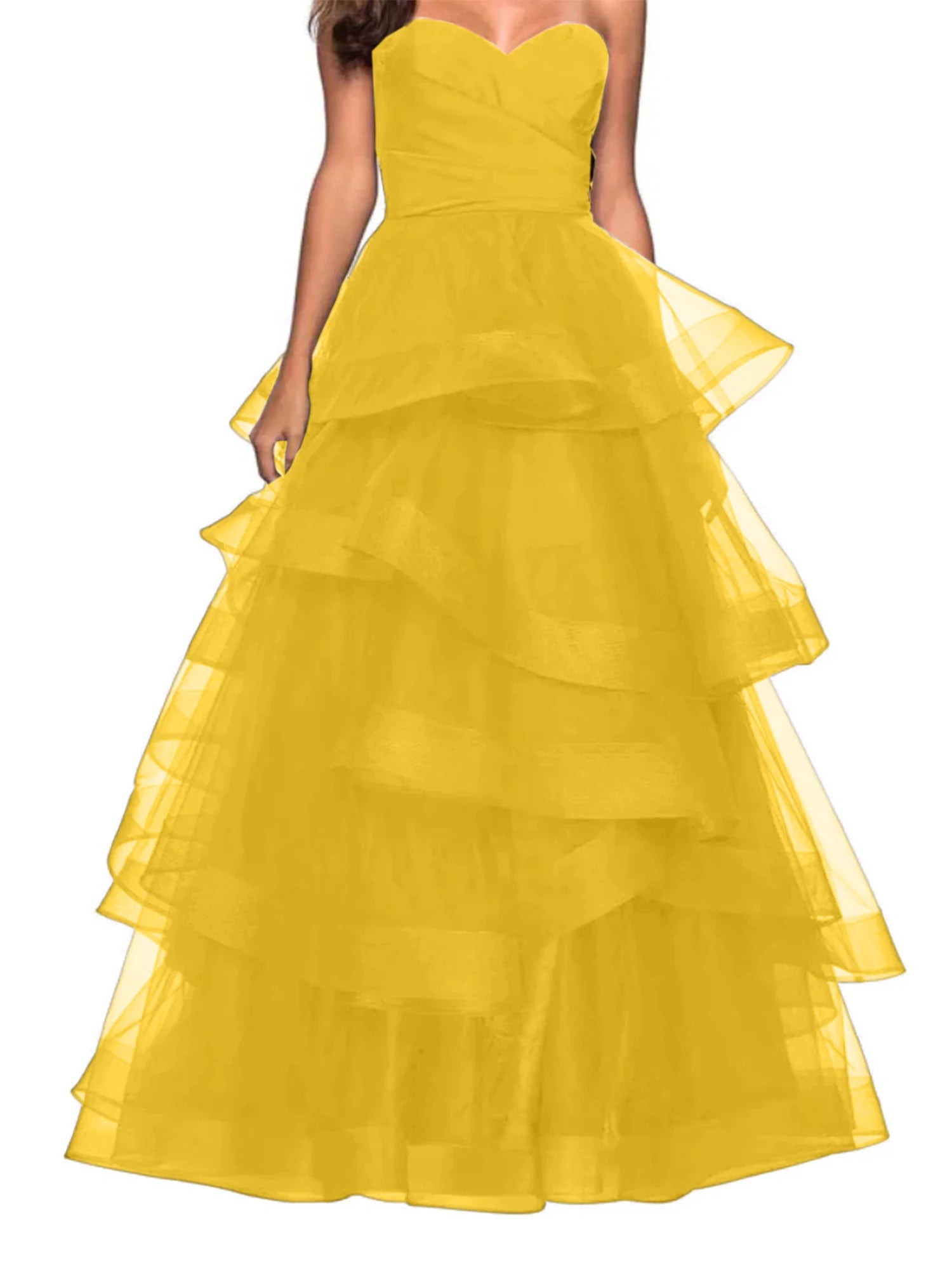 A-Line Sweetheart Ruffles Ball Gown Prom Dresses For Evening Party