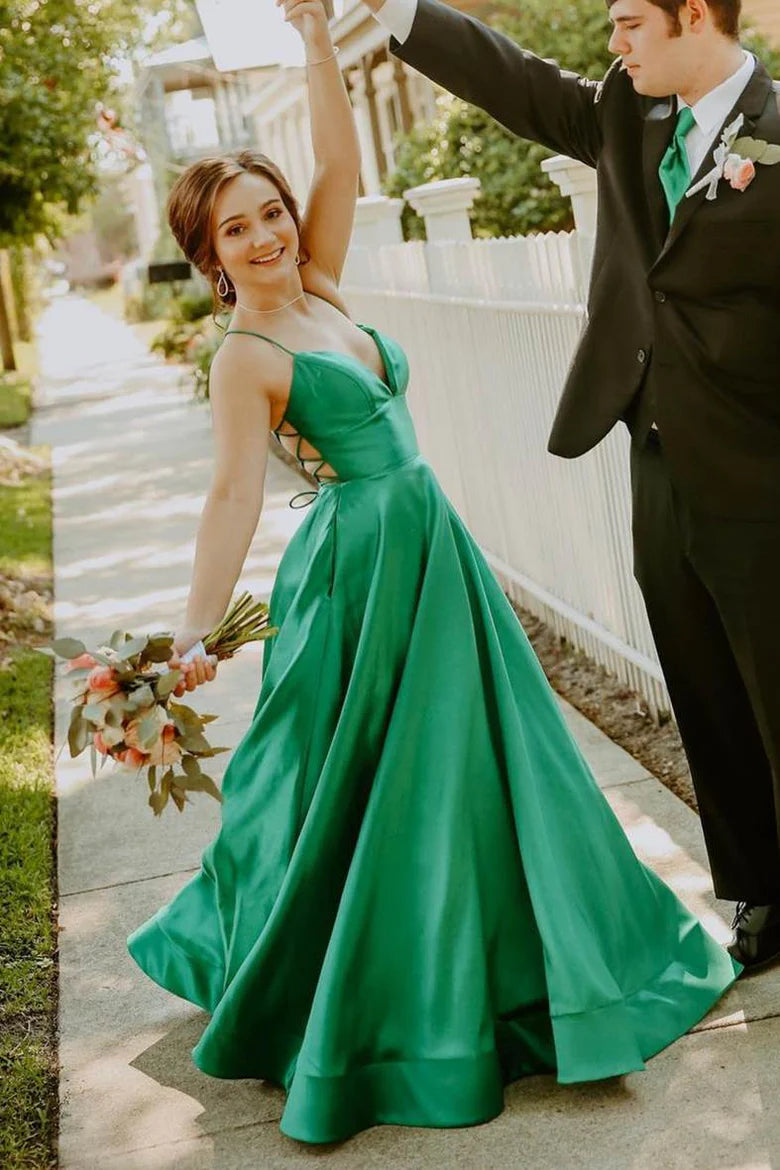 Beautiful Simple Yellow Empire Long Prom Dress