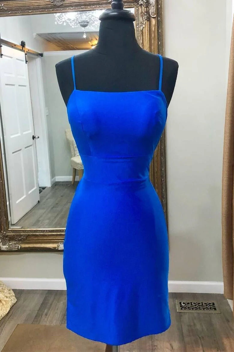 Tight Royal Blue Mini Party Dress