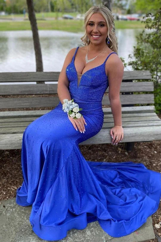 Royal Blue Mermaid Long Prom Dress