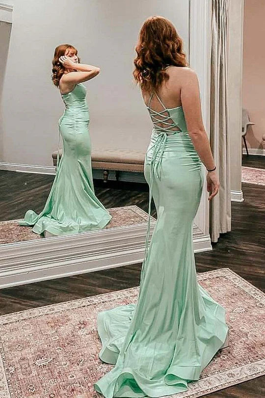 Sage Green Mermaid Long Formal Dress