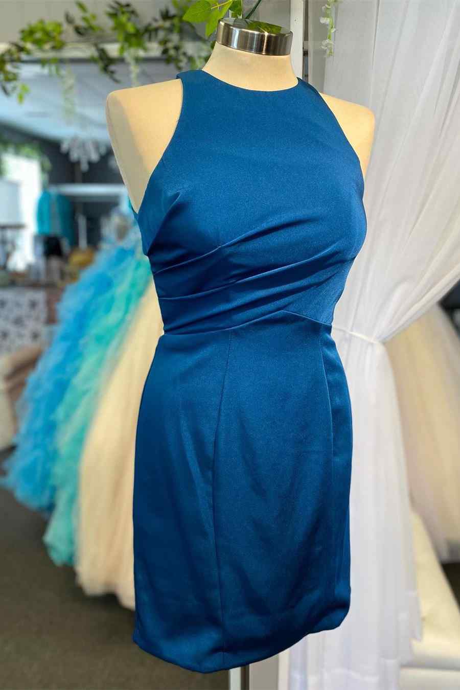 Mini Party Dress with Lace Up Back