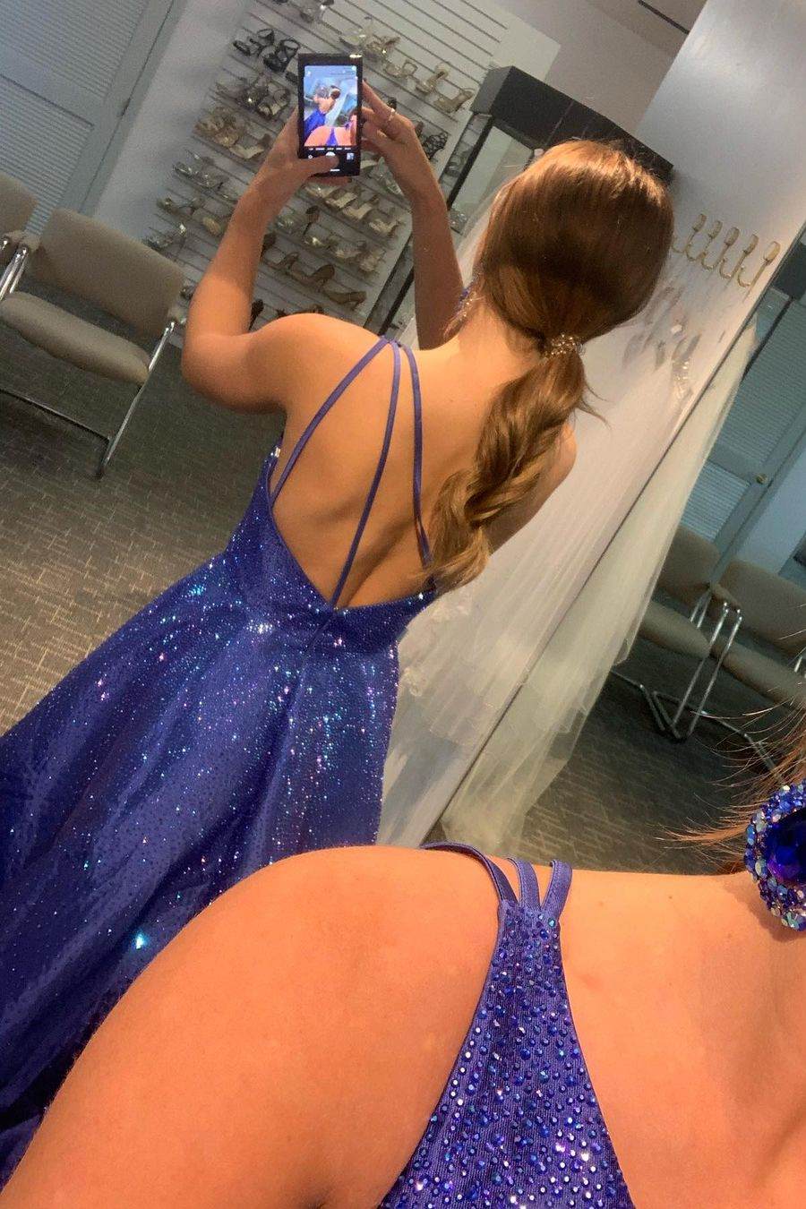 One Shoulder Red Beaded Long Formal Dress