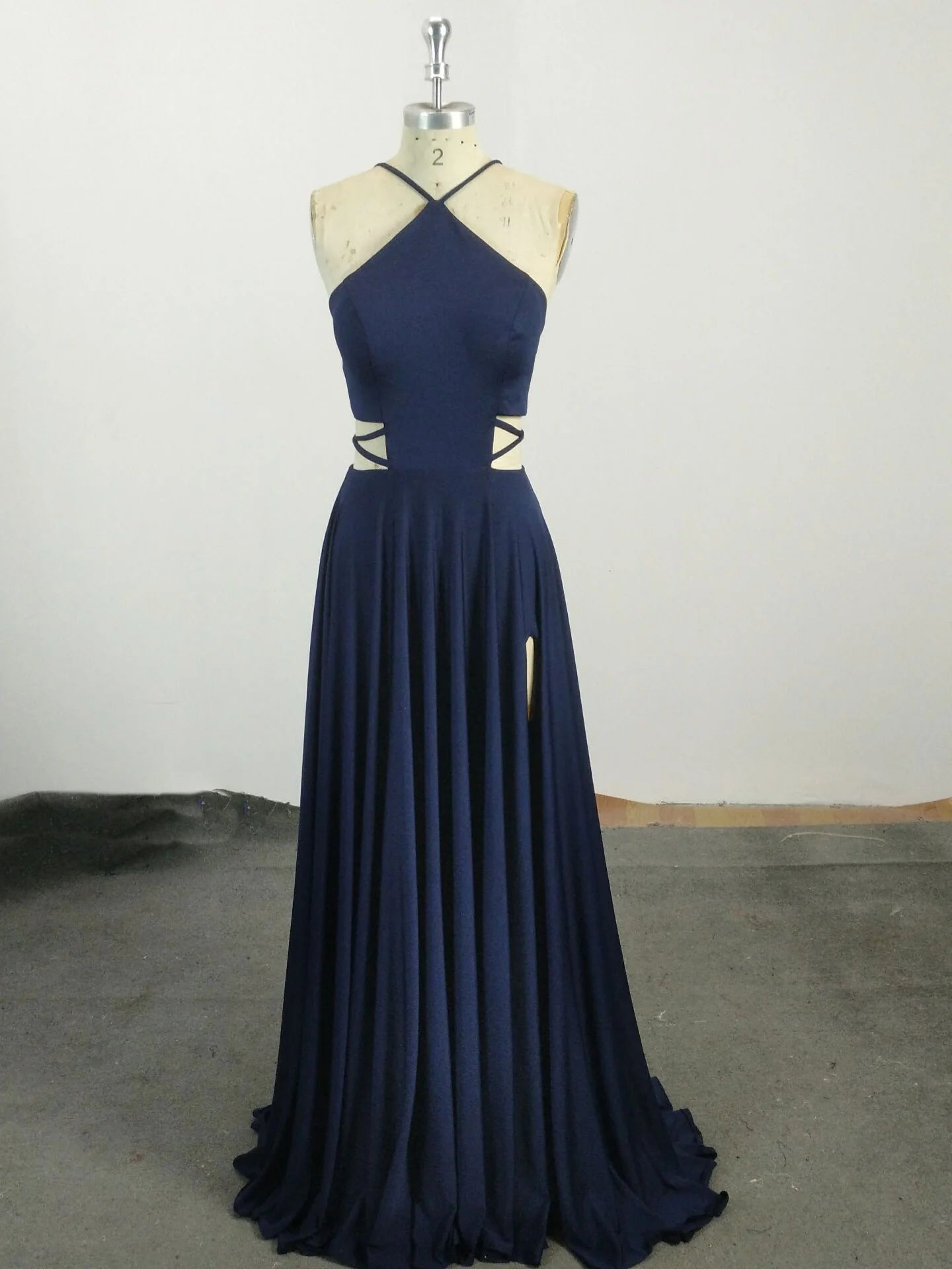 Chiffon Blue Long Prom Dress Blue Evening Dress