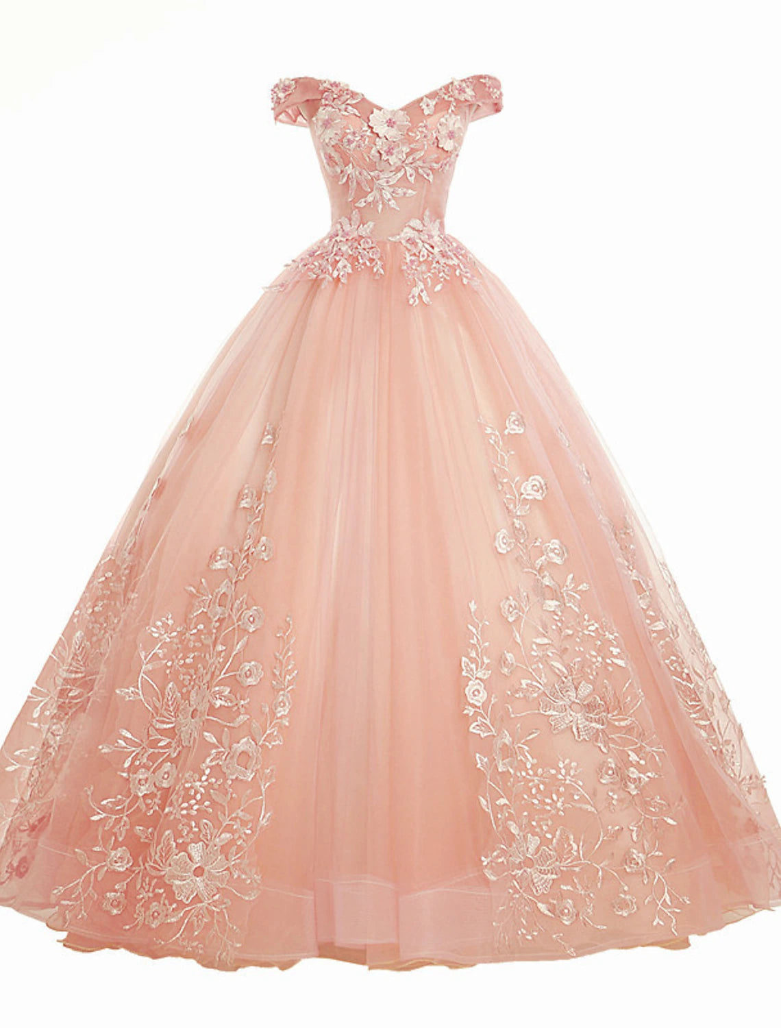 Ball Gown Quinceanera Dresses Princess Dress Red Green Dress Quinceanera Floor Length Sleeveless Off Shoulder Polyester with Appliques