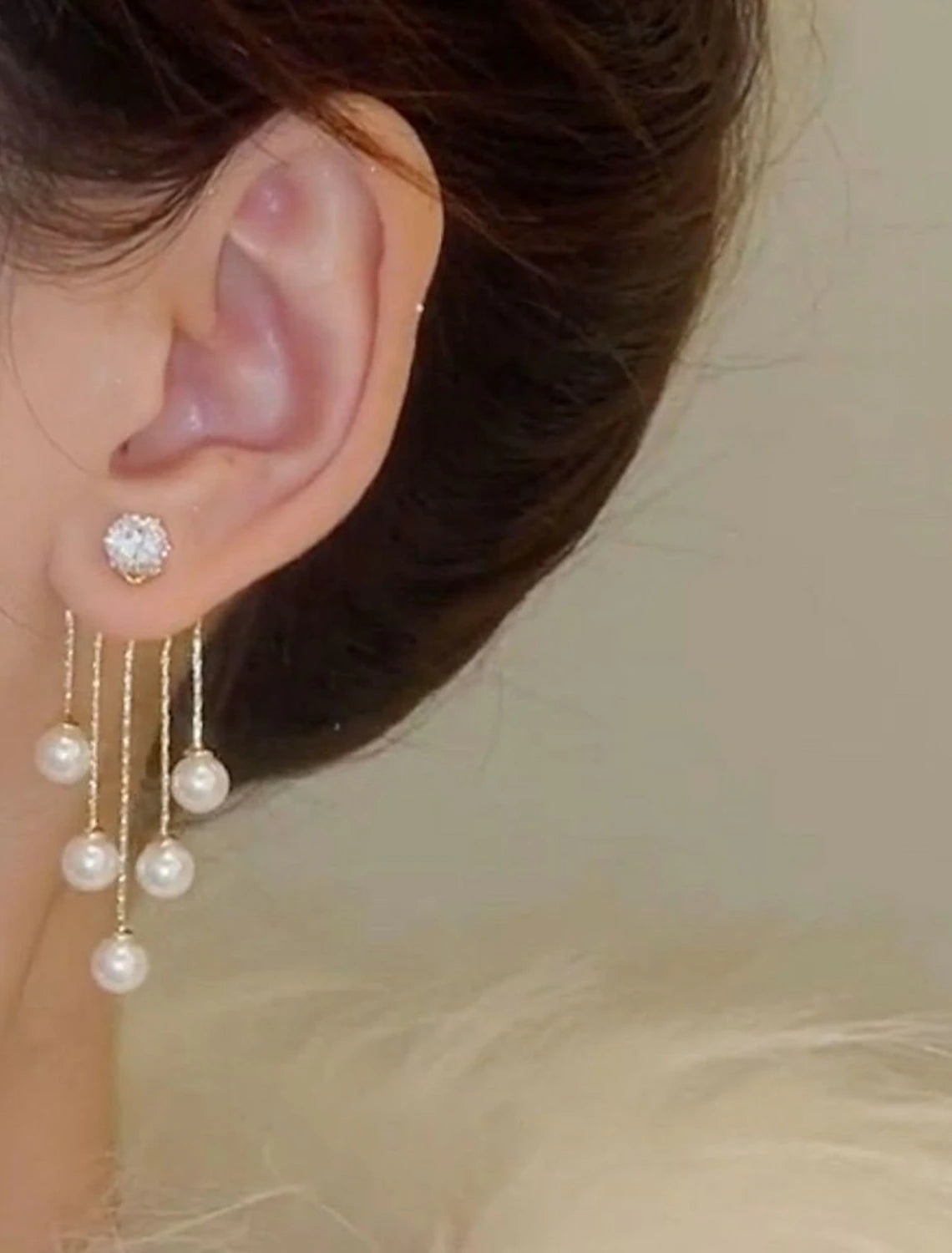 Women's Drop Earrings Fine Jewelry Tassel Fringe Precious Cute Stylish Earrings Jewelry White For Wedding Party 1 Pair