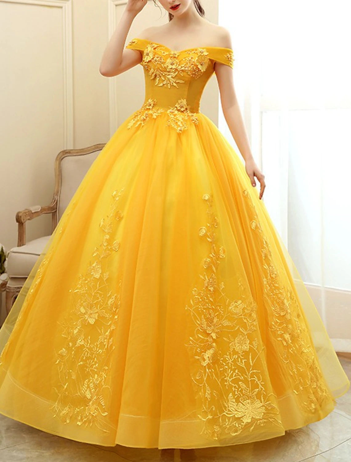 Ball Gown Quinceanera Dresses Princess Dress Red Green Dress Quinceanera Floor Length Sleeveless Off Shoulder Polyester with Appliques