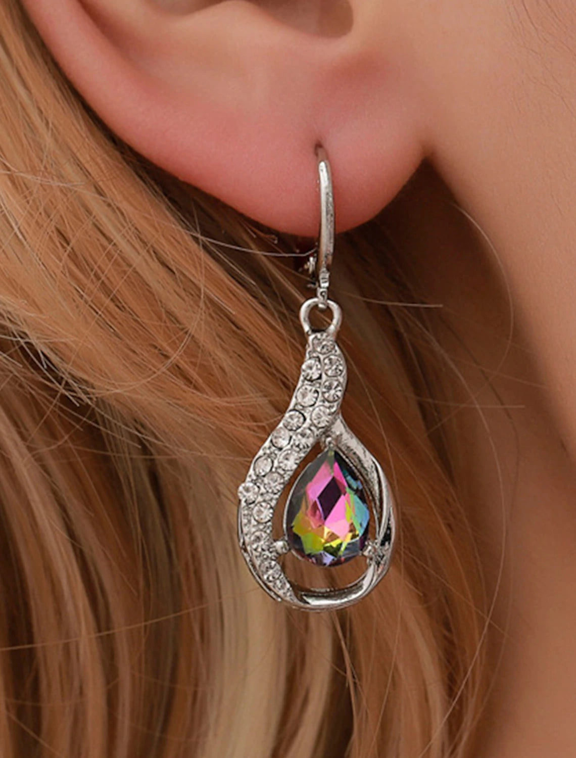 Women's Zircon Drop Earrings Fine Jewelry Classic Precious Personalized Stylish Silver Earrings Jewelry Gold / White For Gift Festival 1 Pair