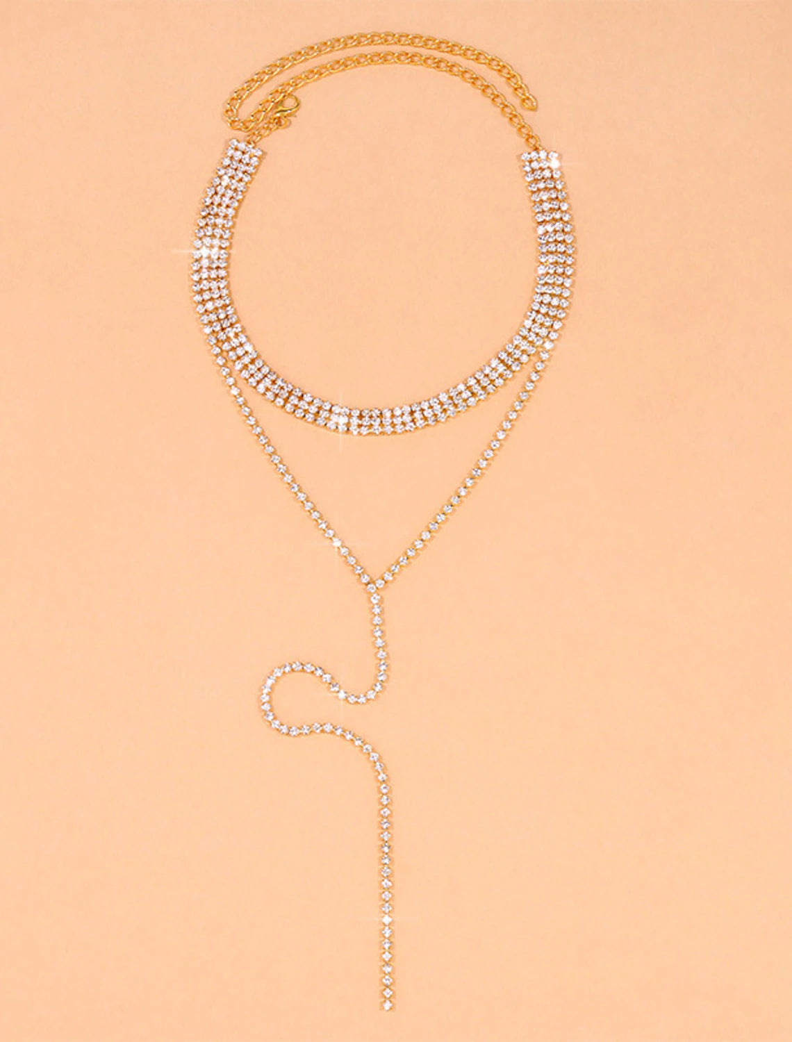 Fine Jewelry Clear Rhinestones Women's Fashion Modern Geometrical Wedding Geometric Necklace For Wedding Engagement