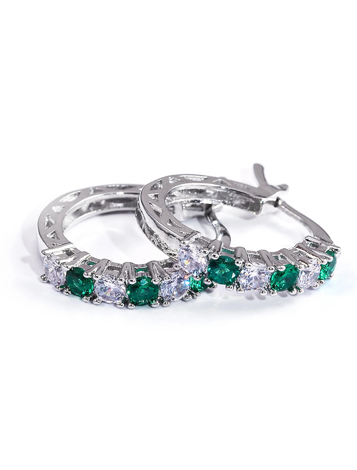 Women's Zircon Hoop Earrings Fine Jewelry Classic Precious Stylish Simple Earrings Jewelry Blue / Purple / Fuchsia For Gift Festival 1 Pair