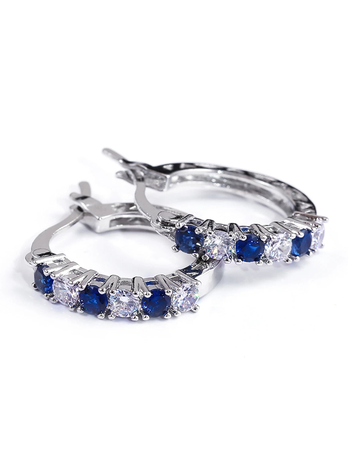 Women's Zircon Hoop Earrings Fine Jewelry Classic Precious Stylish Simple Earrings Jewelry Blue / Purple / Fuchsia For Gift Festival 1 Pair