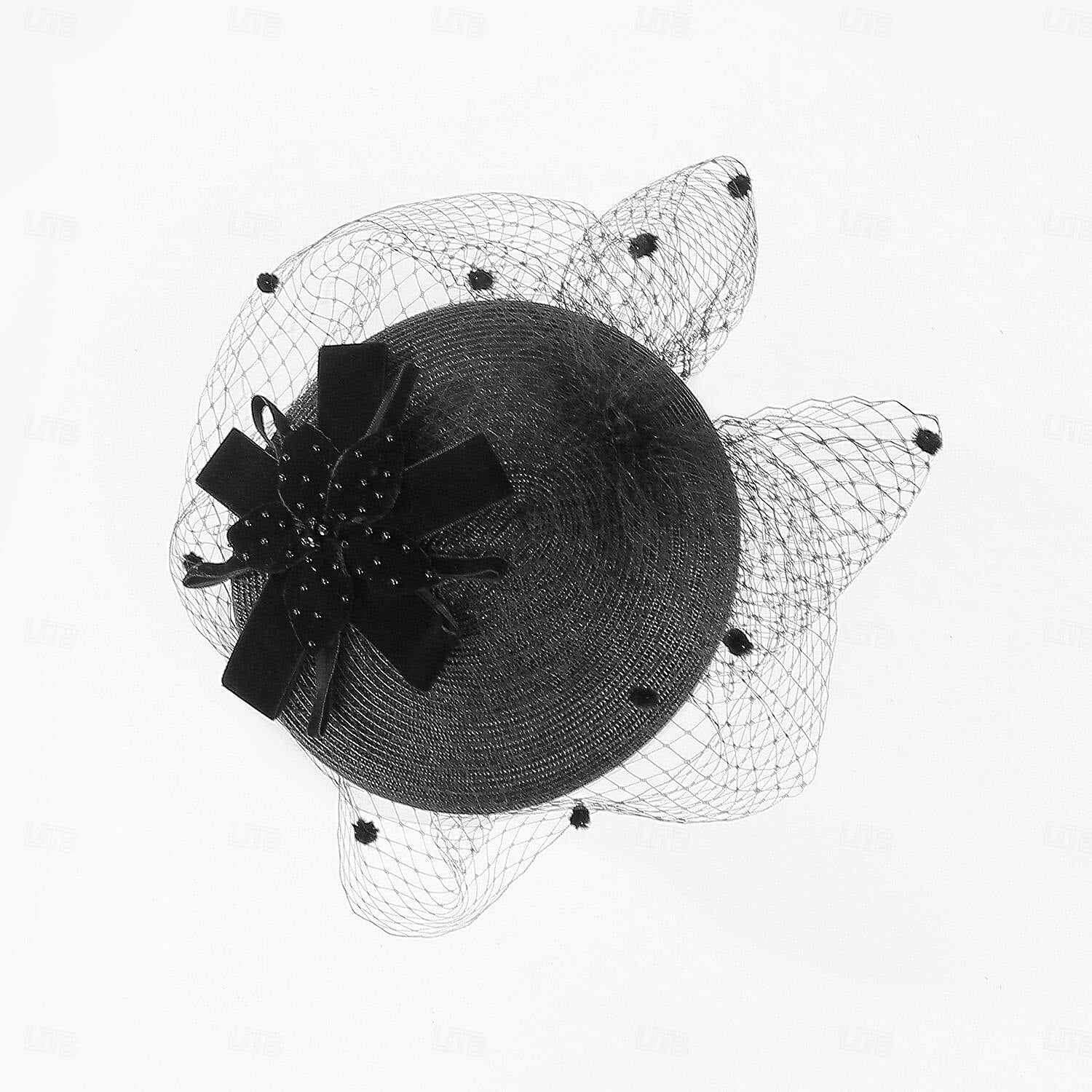 Hats Headwear Headdress Tulle Fiber Straw Hat Saucer Hat Veil Hat Wedding Tea Party Elegant Wedding With Butterfly Lace Side Headpiece Headwear