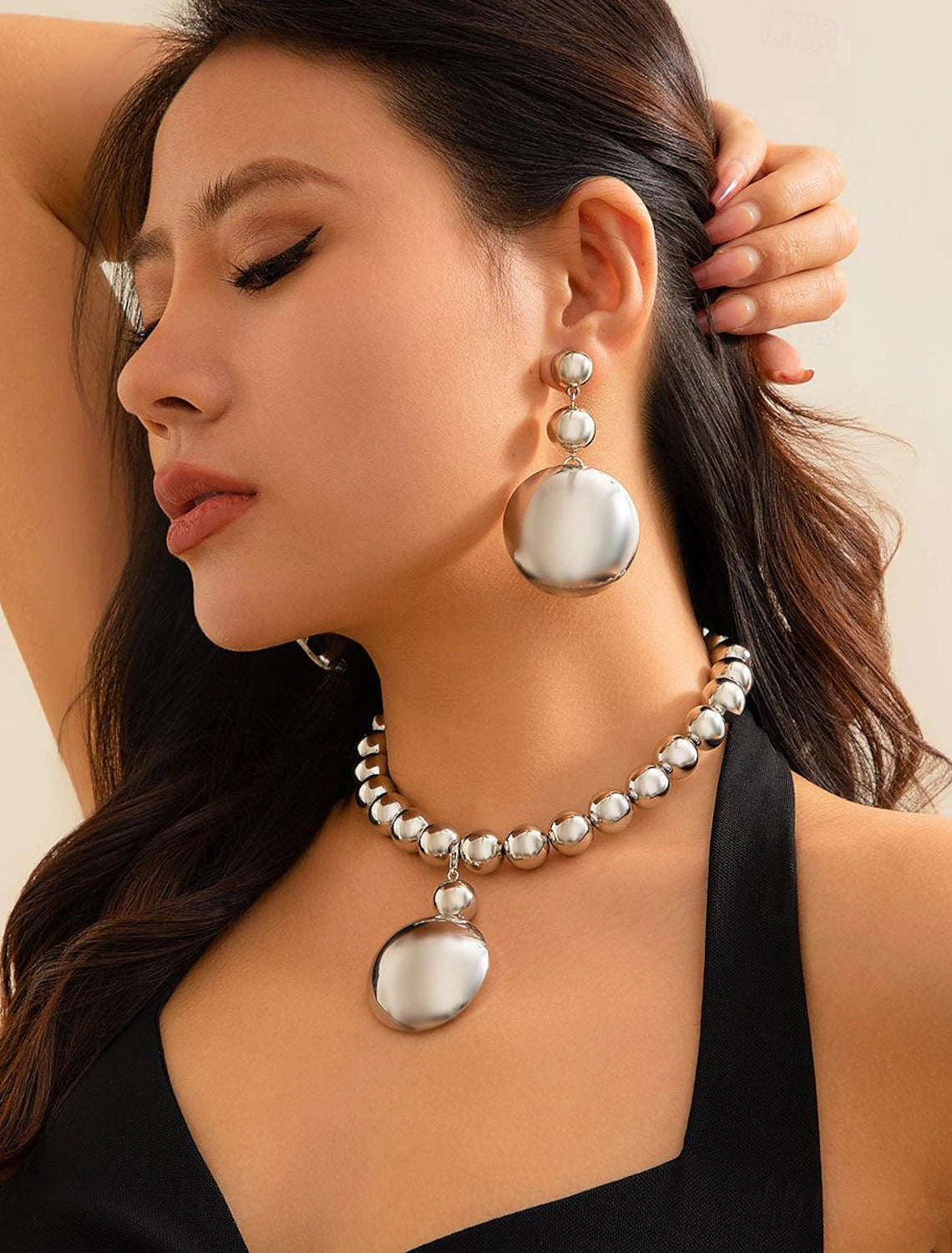 Jewelry Set Two-piece Suit Acrylic 1 Necklace Earrings Women's Vintage Stylish Cute Classic Donuts irregular Jewelry Set For Party Club