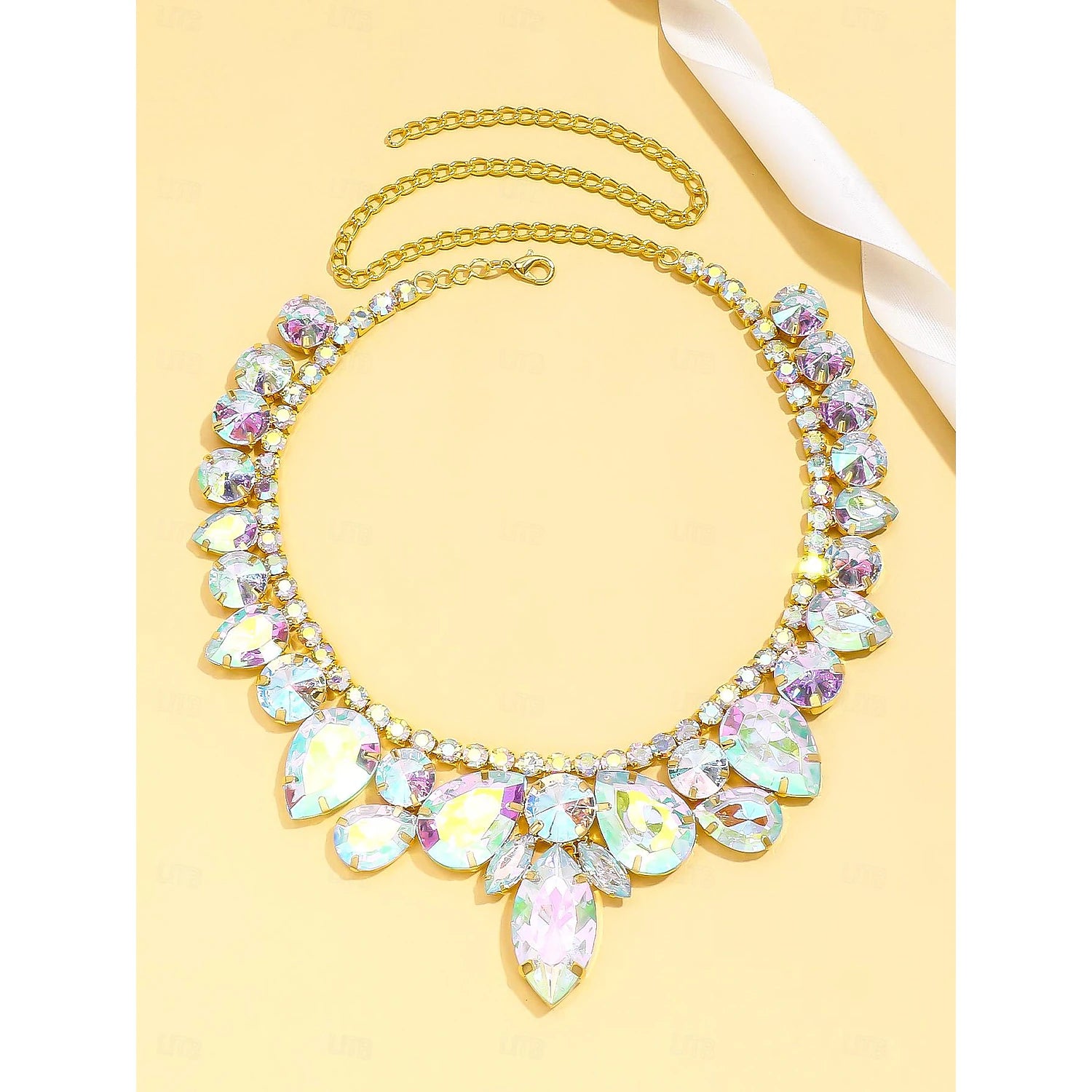 Fine Jewelry Rhinestones Women's Elegant Luxury Beads Wedding irregular Necklace For Wedding Party