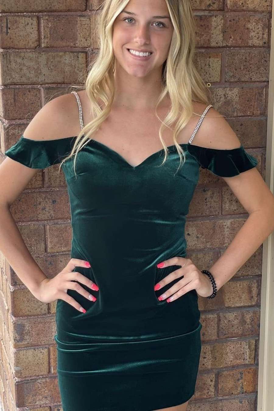 Cold-Shoulder Ruffles Bodycon Party Dress