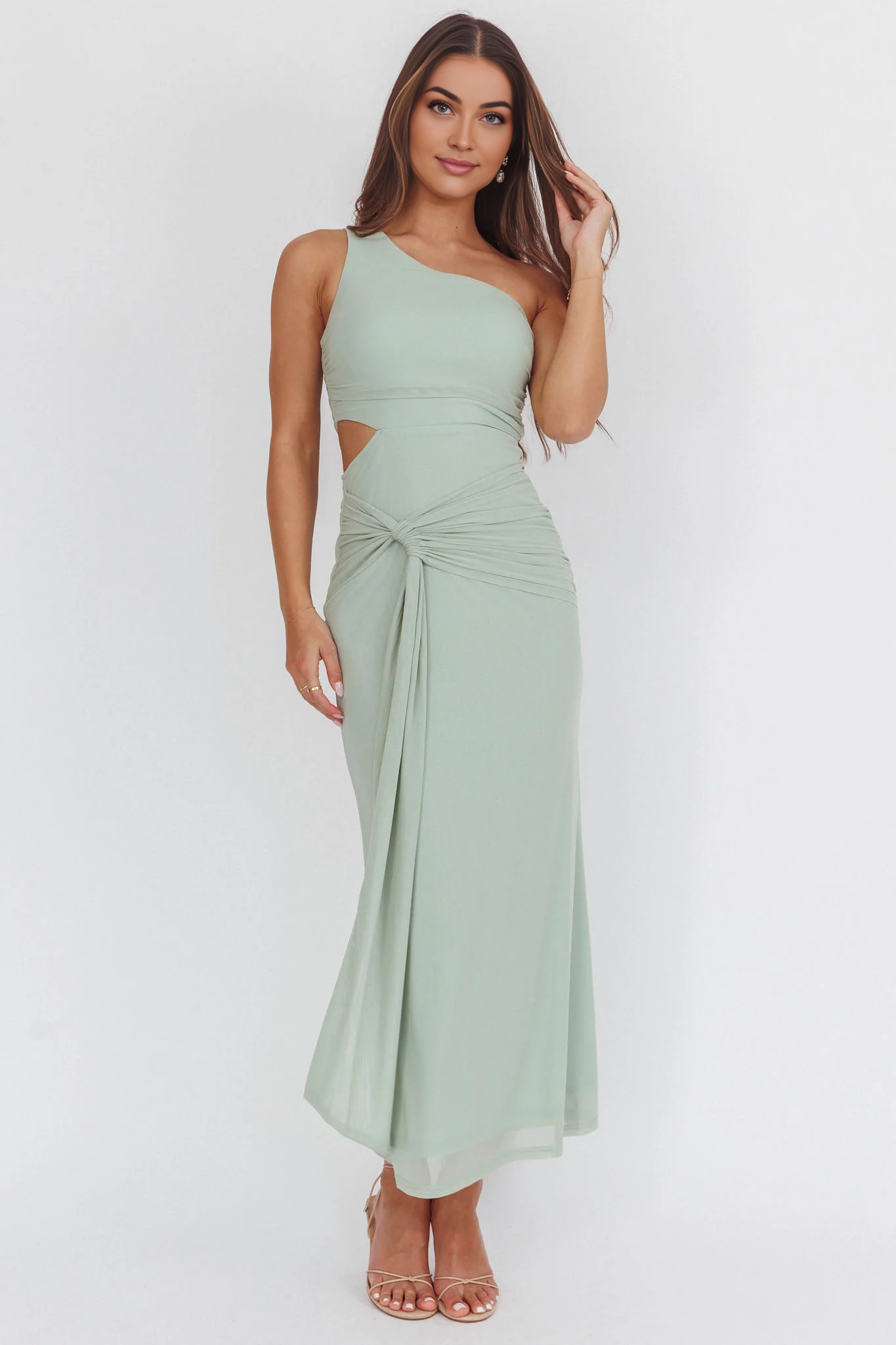 Full of charm, one shoulder waist hollow side zipper Homecoming Dresses