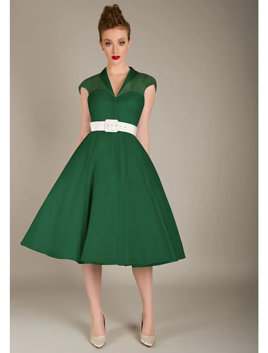 DingjiA-Line Cocktail Dresses Hot Dress Graduation Knee Length Sleeveless V Neck Wednesday Addams Family Tulle with Sash / Ribbon