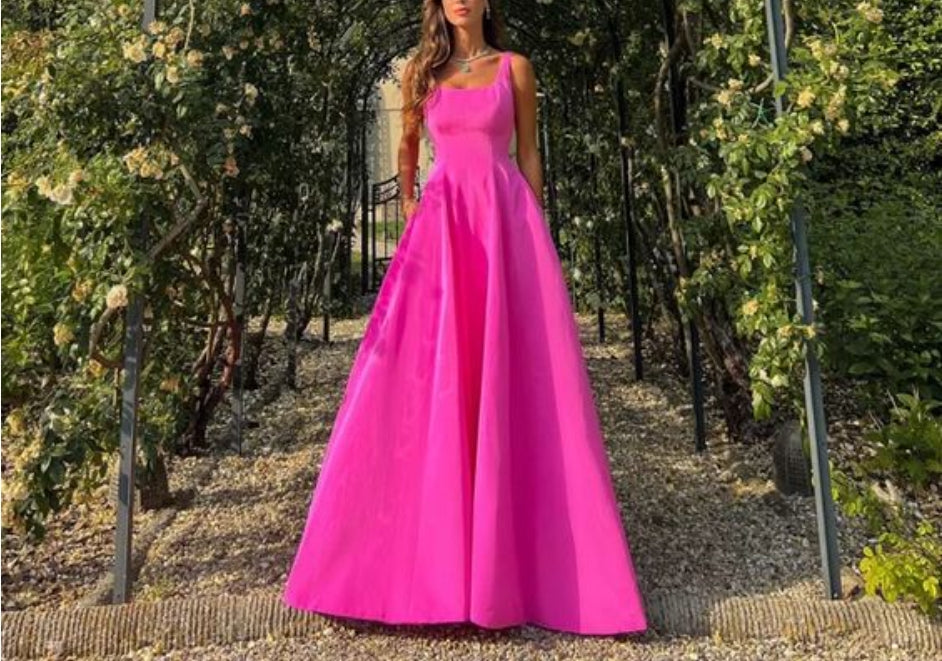 Elegant Hot Pink Long Prom Dresses