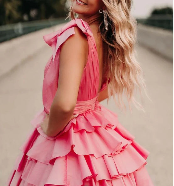 A-Line Tiered Homecoming Dress with