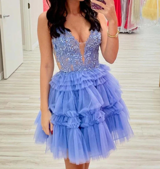 A-Line Bodycon Tiered Homecoming Dress