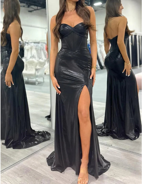 Sweetheart Corset Black Prom Dress