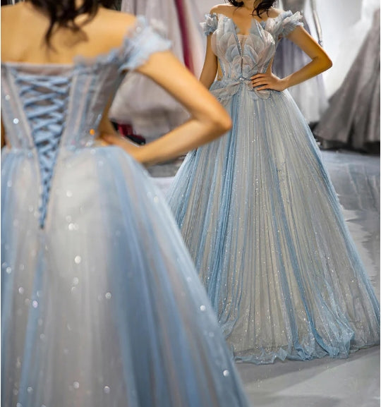 Sparkling and shining A-Line Petal Prom Dress