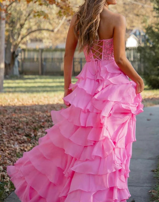Sweetheart Corset Prom Dress with Slit