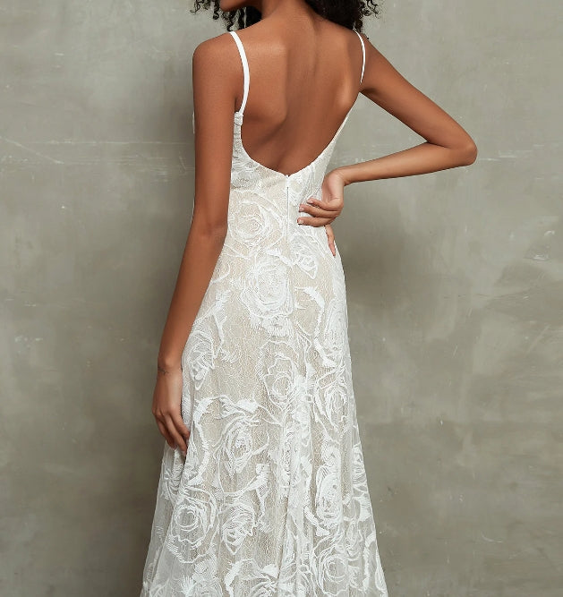 Spaghetti Straps Vintage Lace Mermaid Wedding Gowns