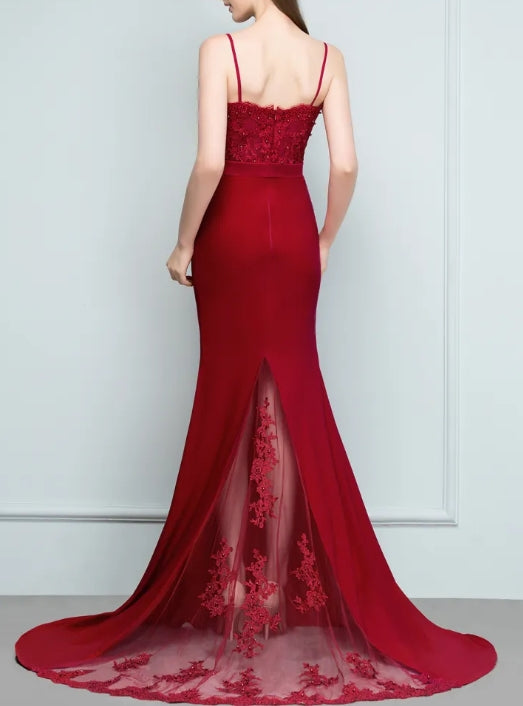 Mermaid Spaghetti- Straps Sweetheart Sleeveless Floor-Length Bridesmaid Dresses