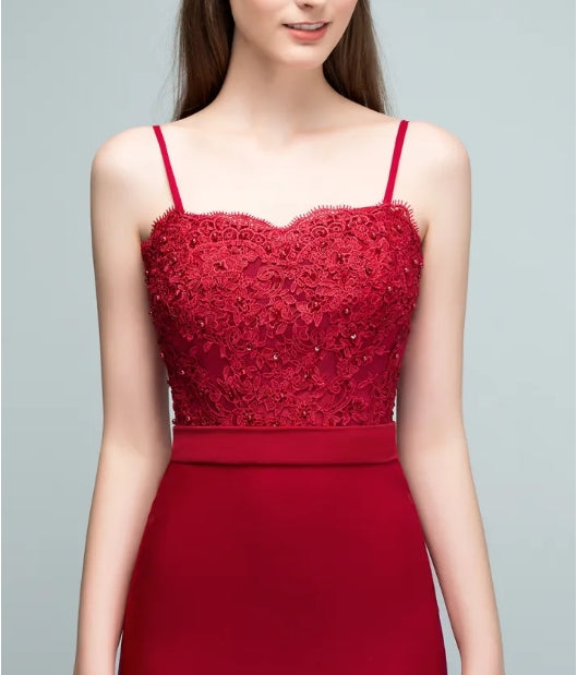 Mermaid Spaghetti- Straps Sweetheart Sleeveless Floor-Length Bridesmaid Dresses