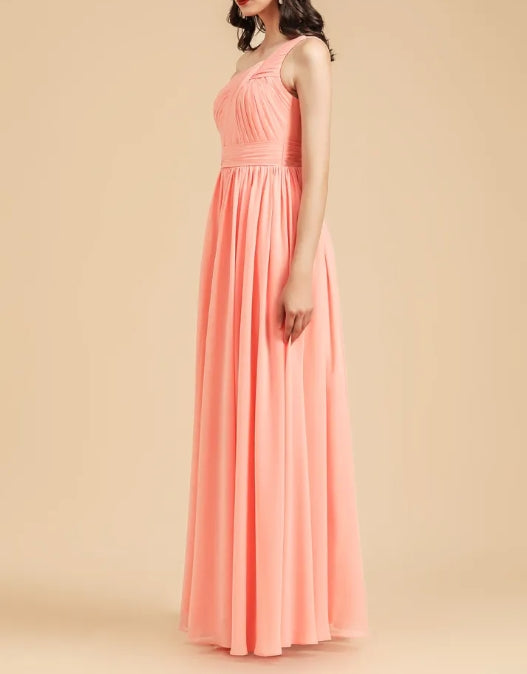 Asymmetrical Sleeveless A-Line Chiffon Bridesmaid Dress