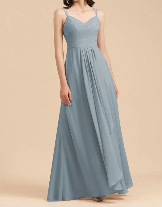 Spaghetti Strap A-line Sleeveless Bridesmaid Dress