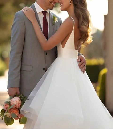 Classic Ball Gown Wedding Dress With Tulle Cascading Ruffles