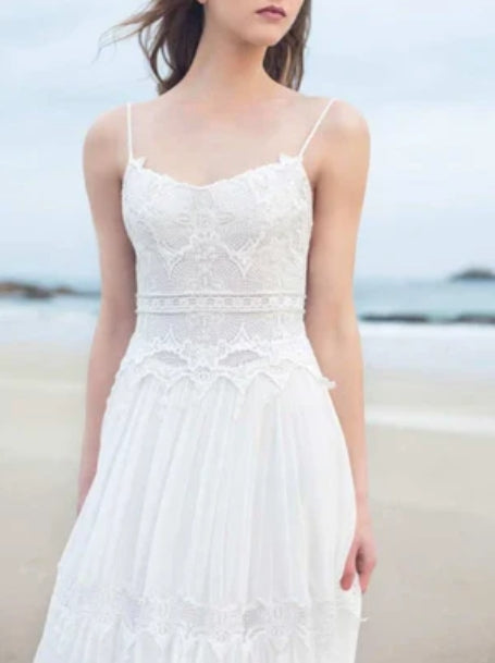 Sleeveless Chiffon Beach Boho Wedding Dress