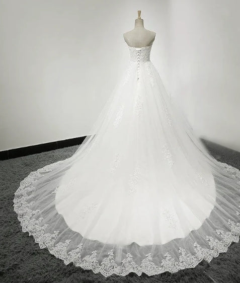 Tulle Wedding Dress With Lace Bodice Court Train