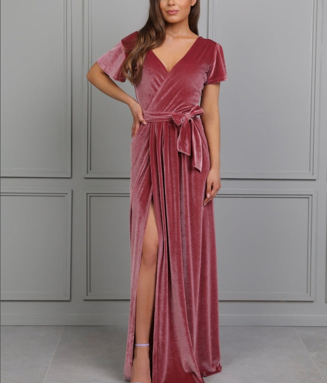 Velvet Dress Chianti Prom Dress One Shoulder Dress Velvet Long Dress Formal Dres Evening Dress Slit Dress