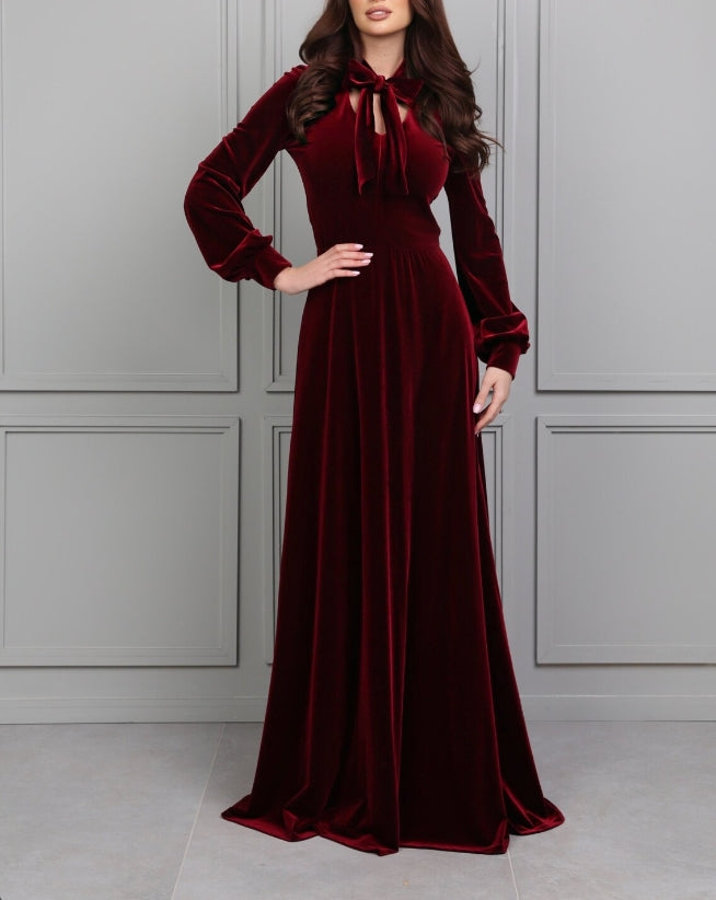 Dark Burgundy Dress Modest Dress Evening Dress Prom Dress Elegant Dress Formal Dress