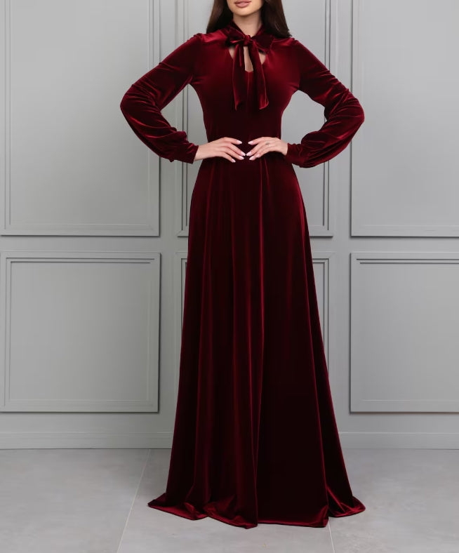 Dark Burgundy Dress Modest Dress Evening Dress Prom Dress Elegant Dress Formal Dress