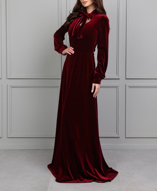 Dark Burgundy Dress Modest Dress Evening Dress Prom Dress Elegant Dress Formal Dress