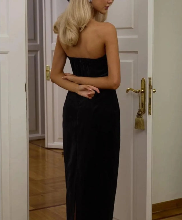 Evening Dress Velvet Dress Prom Dress Off the shoulder Maxi Dress Corset Dress