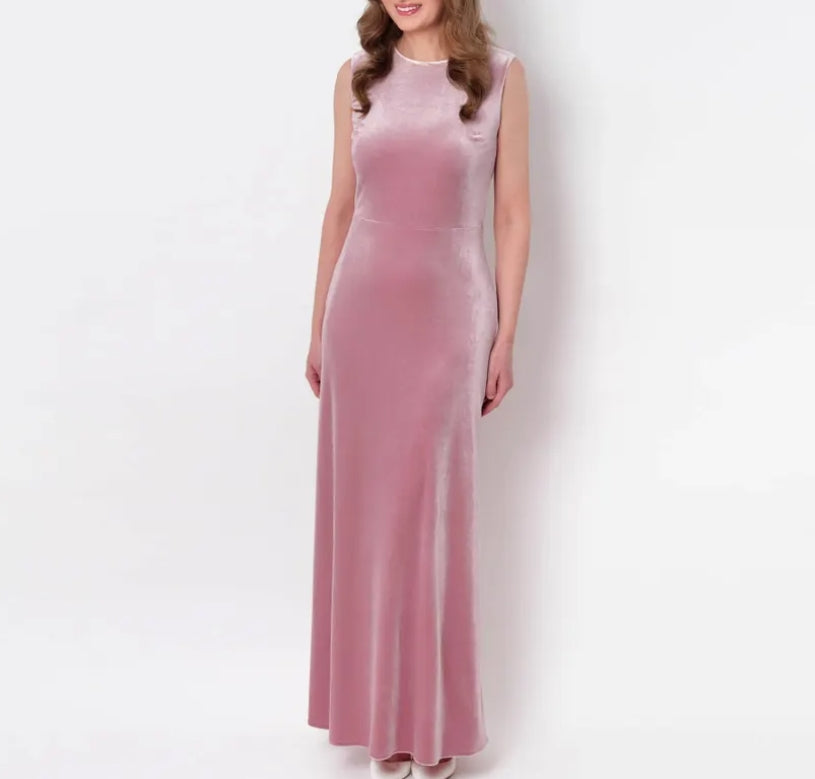 Mauve velvet long pencil dress velvet slit dress prom dress wedding guest dress evening dress velvet maxi dress