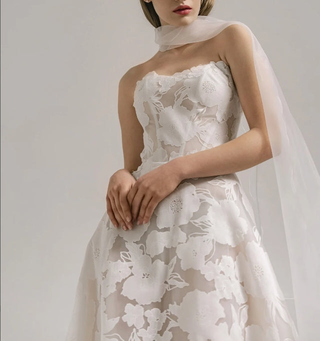 Lace wedding dress civil modern wedding dress boho lace wedding dress off-shoulder lace wedding dress