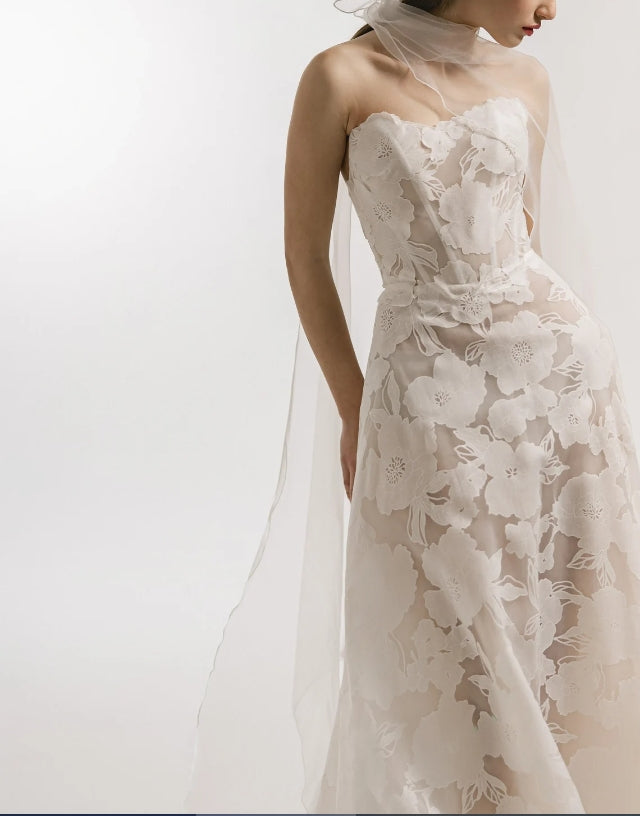 Lace wedding dress civil modern wedding dress boho lace wedding dress off-shoulder lace wedding dress