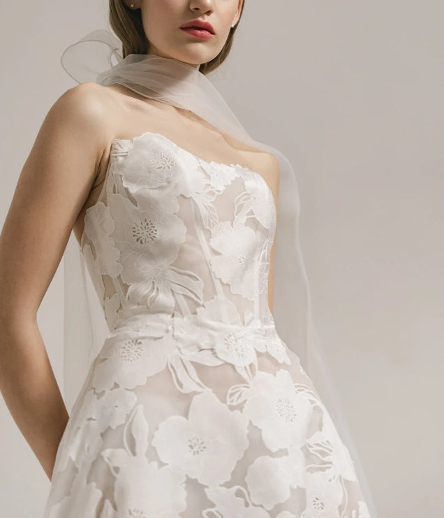 Lace wedding dress civil modern wedding dress boho lace wedding dress off-shoulder lace wedding dress