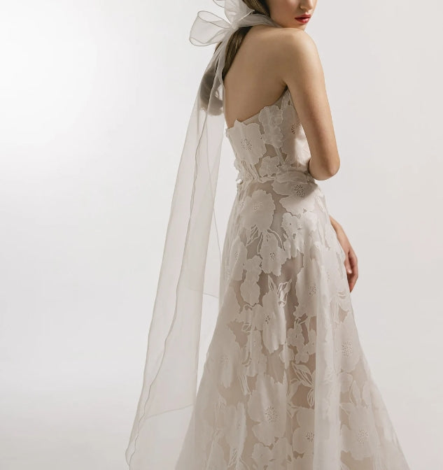 Lace wedding dress civil modern wedding dress boho lace wedding dress off-shoulder lace wedding dress