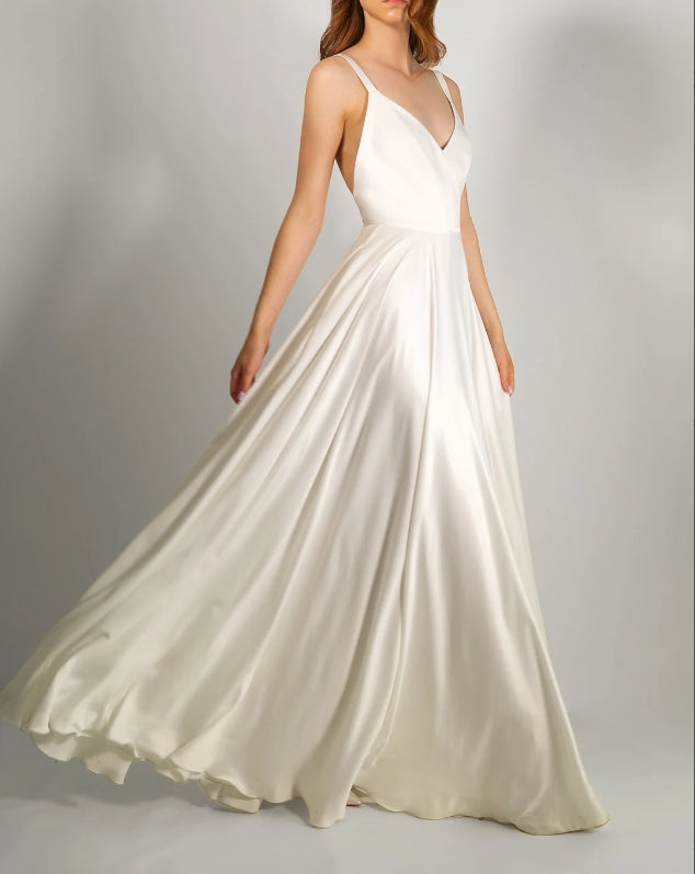 Silk wedding dress Engagement dress casual wedding dress