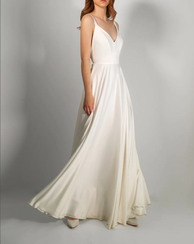 Silk wedding dress Engagement dress casual wedding dress